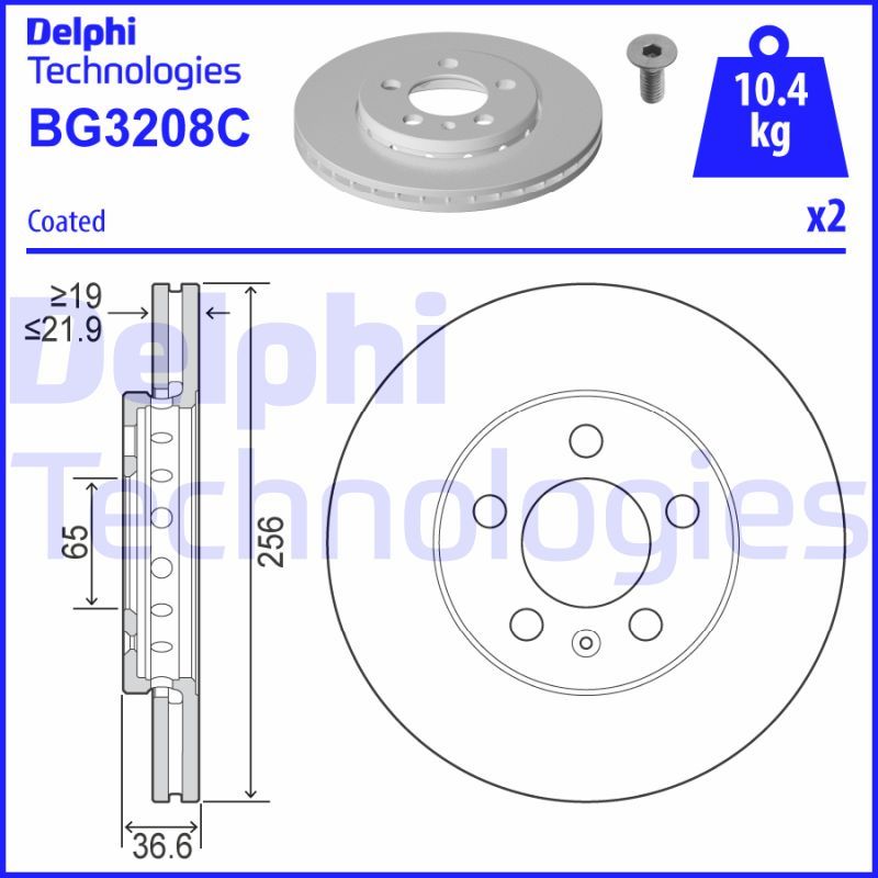 Obrázok Brzdový kotúč DELPHI  BG3208C