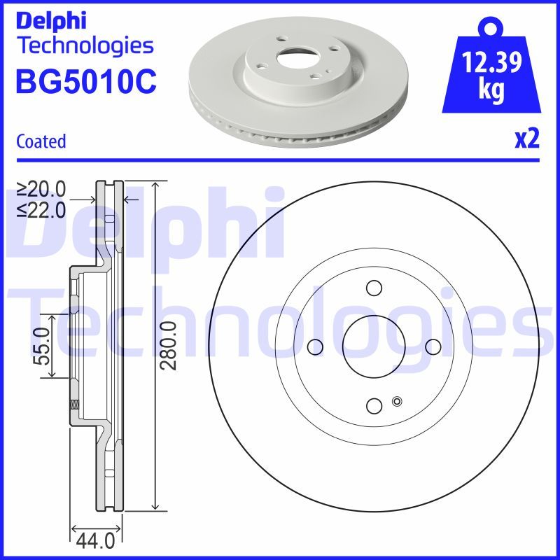 Obrázok Brzdový kotúč DELPHI  BG5010C