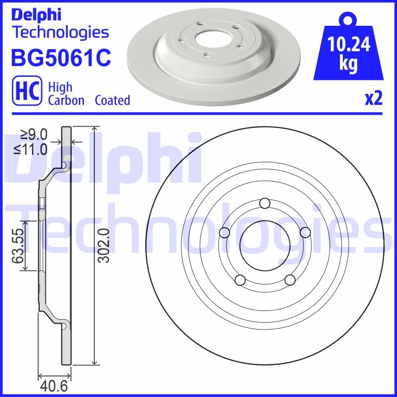 Obrázok Brzdový kotúč DELPHI  BG5061C