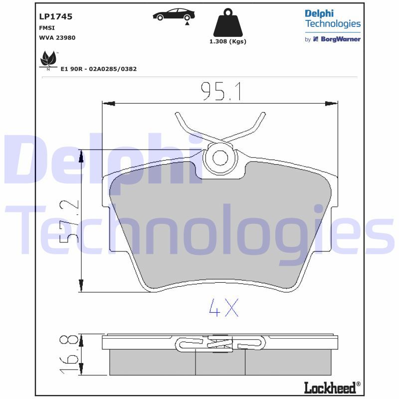 Obrázok Sada brzdových platničiek kotúčovej brzdy DELPHI  LP1745