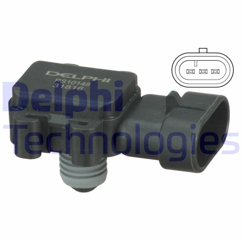 Obrázok Snímač tlaku v sacom potrubí DELPHI  PS10148