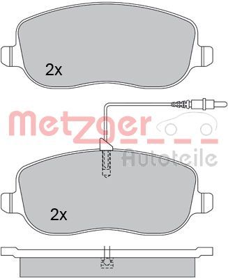 Obrázok Sada brzdových platničiek kotúčovej brzdy METZGER  1170232