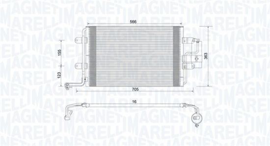 Obrázok Kondenzátor klimatizácie MAGNETI MARELLI  350203735000