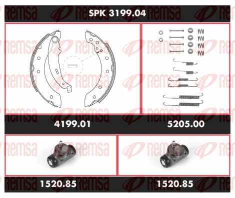 Obrázok Sada bŕzd, Bubnová brzda REMSA Super Precision Kit SPK319904
