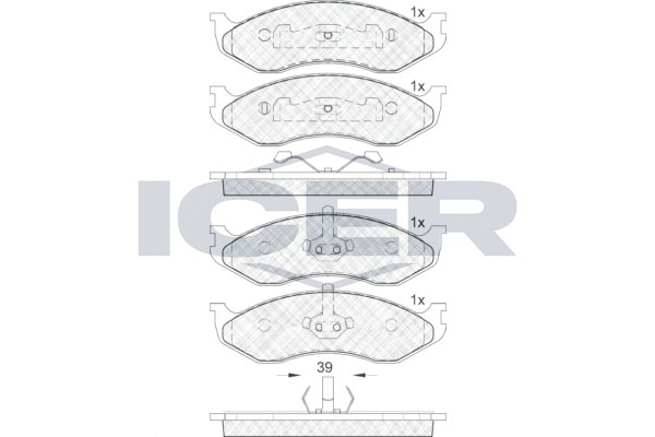Obrázok Sada brzdových platničiek kotúčovej brzdy ICER  140968