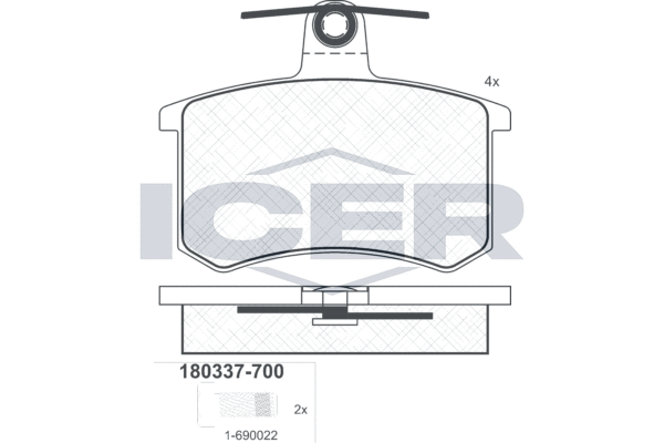 Obrázok Sada brzdových platničiek kotúčovej brzdy ICER  180337700