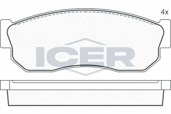 Obrázok Sada brzdových platničiek kotúčovej brzdy ICER  180409