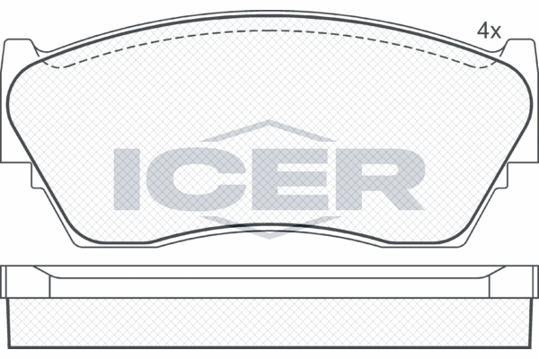 Obrázok Sada brzdových platničiek kotúčovej brzdy ICER  180937