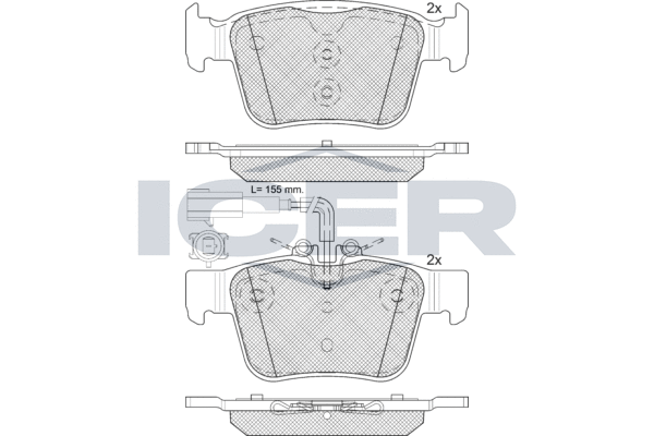 Obrázok Sada brzdových platničiek kotúčovej brzdy ICER  182299