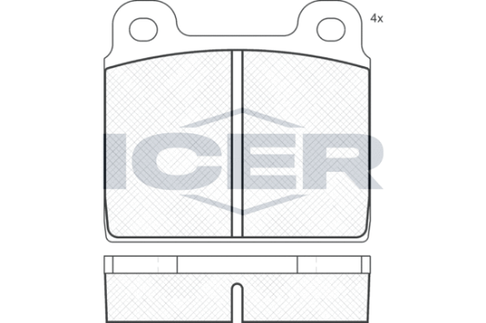 Obrázok Sada brzdových platničiek kotúčovej brzdy ICER  180011