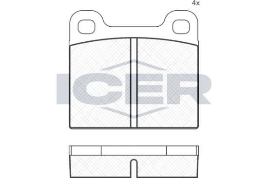 Obrázok Sada brzdových platničiek kotúčovej brzdy ICER  180162