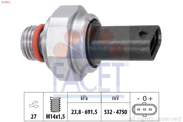 Obrázok Snímač tlaku výfukových plynov FACET Made in Italy - OE Equivalent 250013