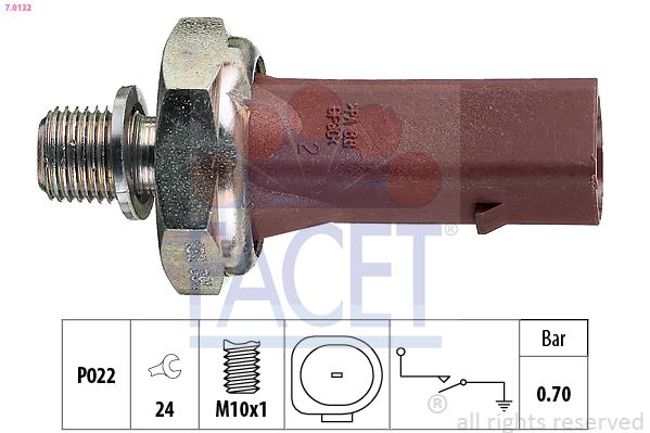 Obrázok Olejový tlakový spínač FACET Made in Italy - OE Equivalent 70132