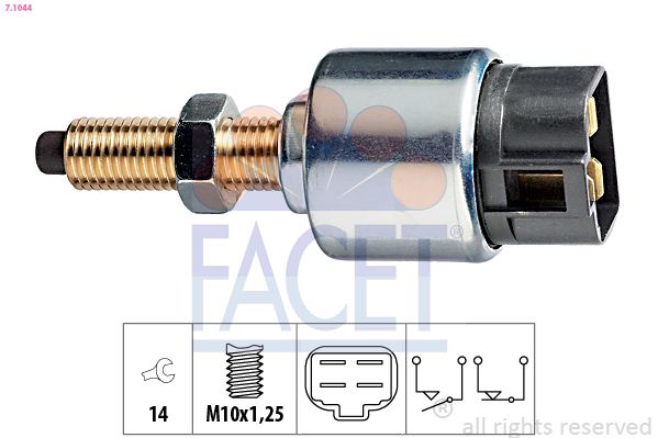 Obrázok Spínač brzdových svetiel FACET Made in Italy - OE Equivalent 71044