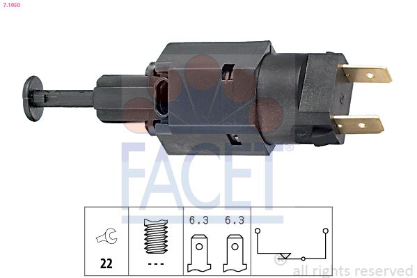 Obrázok Spínač brzdových svetiel FACET Made in Italy - OE Equivalent 71050