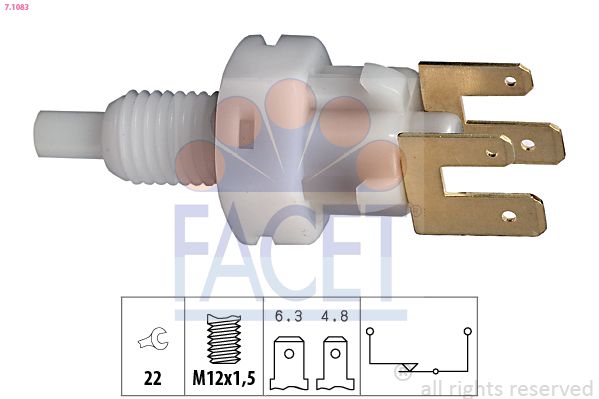 Obrázok Spínač brzdových svetiel FACET Made in Italy - OE Equivalent 71083