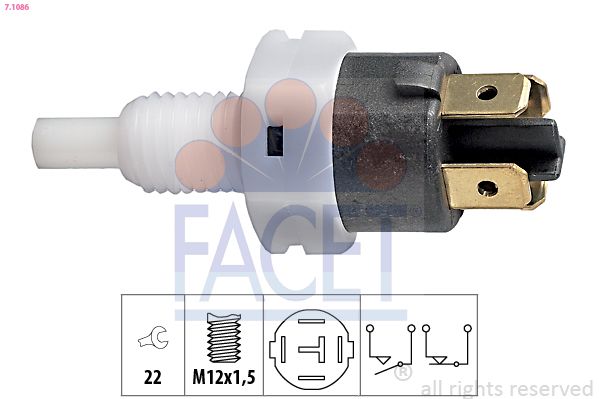 Obrázok Spínač brzdových svetiel FACET Made in Italy - OE Equivalent 71086