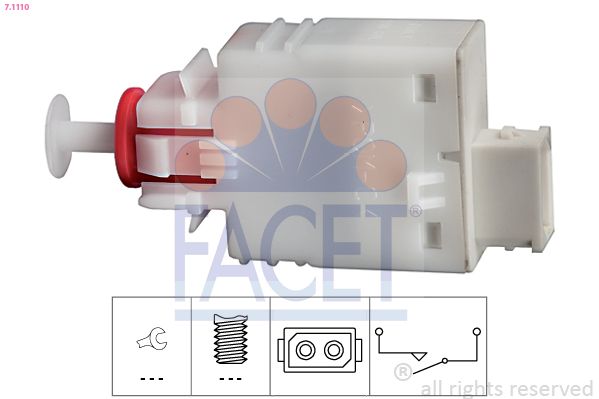 Obrázok Spínač ovládania spojky (pre tempomat) FACET Made in Italy - OE Equivalent 71110