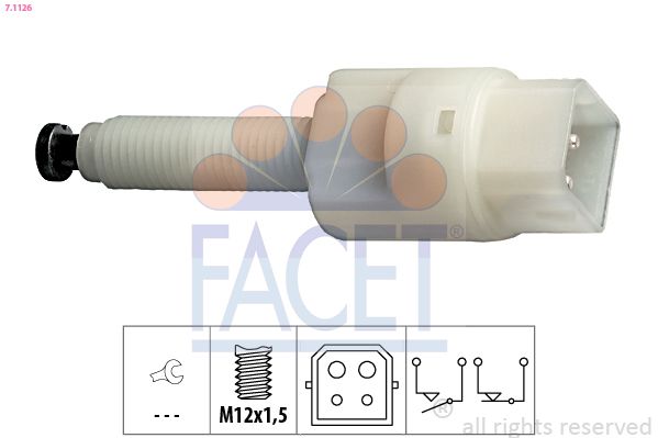 Obrázok Spínač brzdových svetiel FACET Made in Italy - OE Equivalent 71126