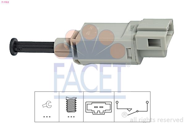 Obrázok Spínač ovládania spojky (pre tempomat) FACET Made in Italy - OE Equivalent 71152