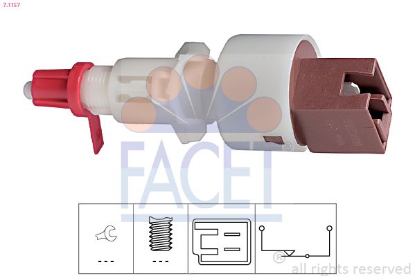 Obrázok Spínač ovládania spojky (pre tempomat) FACET Made in Italy - OE Equivalent 71157