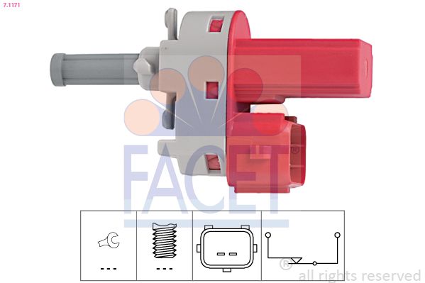 Obrázok Spínač ovládania spojky (pre tempomat) FACET Made in Italy - OE Equivalent 71171