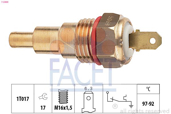 Obrázok Teplotný spínač ventilátora chladenia FACET Made in Italy - OE Equivalent 75069