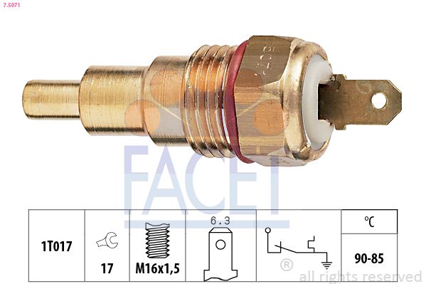 Obrázok Teplotný spínač ventilátora chladenia FACET Made in Italy - OE Equivalent 75071