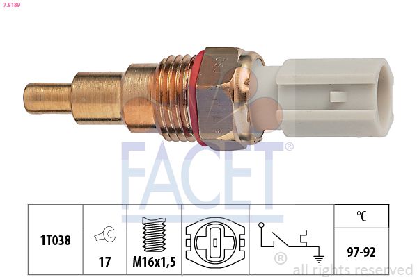 Obrázok Teplotný spínač ventilátora chladenia FACET Made in Italy - OE Equivalent 75189