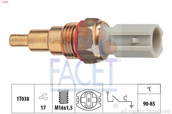 Obrázok Teplotný spínač ventilátora chladenia FACET Made in Italy - OE Equivalent 75205