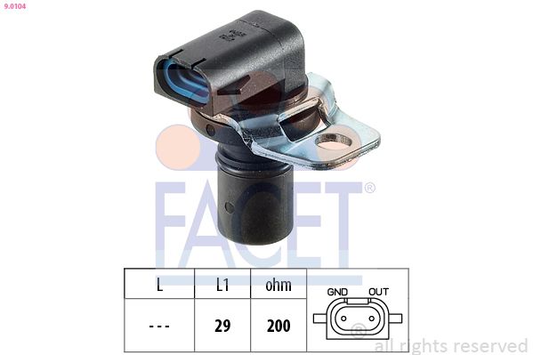 Obrázok Snímač otáčok, automatická prevodovka FACET Made in Italy - OE Equivalent 90104