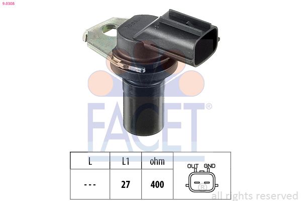 Obrázok Snímač otáčok, automatická prevodovka FACET Made in Italy - OE Equivalent 90308