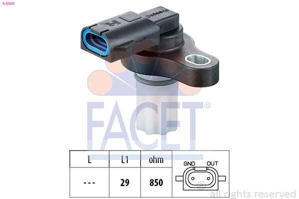 Obrázok Snímač otáčok, automatická prevodovka FACET Made in Italy - OE Equivalent 90309