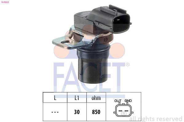 Obrázok Snímač otáčok, automatická prevodovka FACET Made in Italy - OE Equivalent 90322