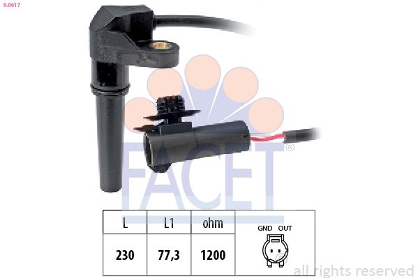 Obrázok Snímač otáčok, automatická prevodovka FACET Made in Italy - OE Equivalent 90617