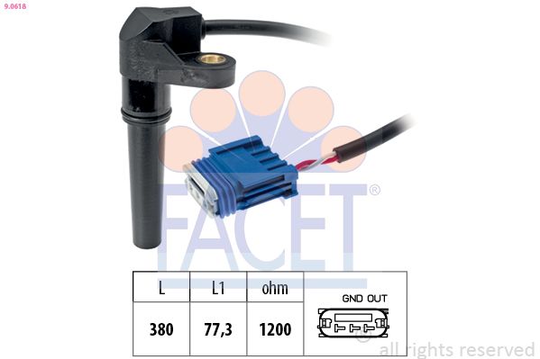 Obrázok Snímač otáčok, automatická prevodovka FACET Made in Italy - OE Equivalent 90618
