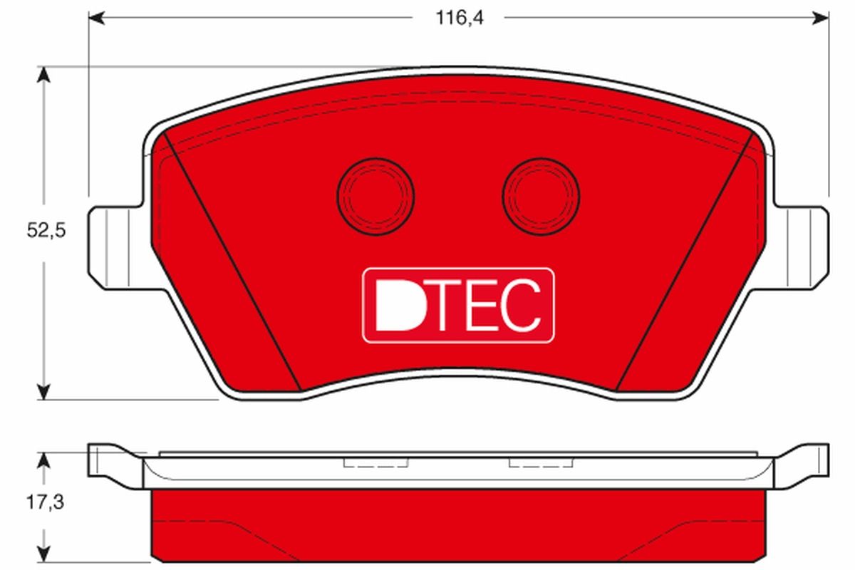 Obrázok Sada brzdových platničiek kotúčovej brzdy TRW DTEC COTEC GDB3332DTE