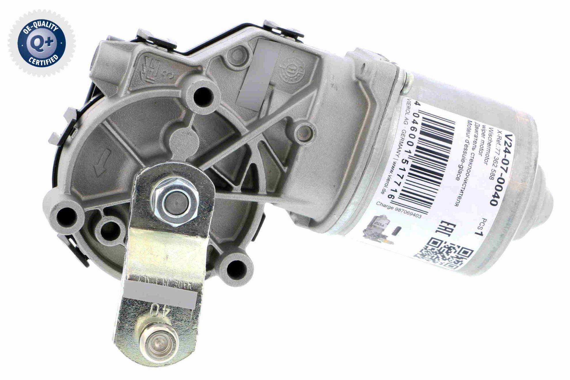 Obrázok Motor stieračov VEMO Q+, original equipment manufacturer quality V24070040