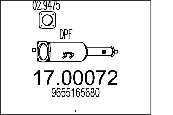 Obrázok Filter sadzí/pevných častíc výfukového systému MTS  1700072