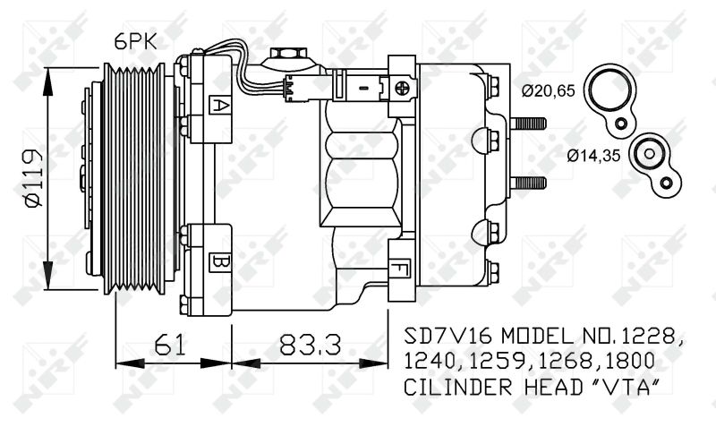Obrázok Kompresor klimatizácie NRF  32198