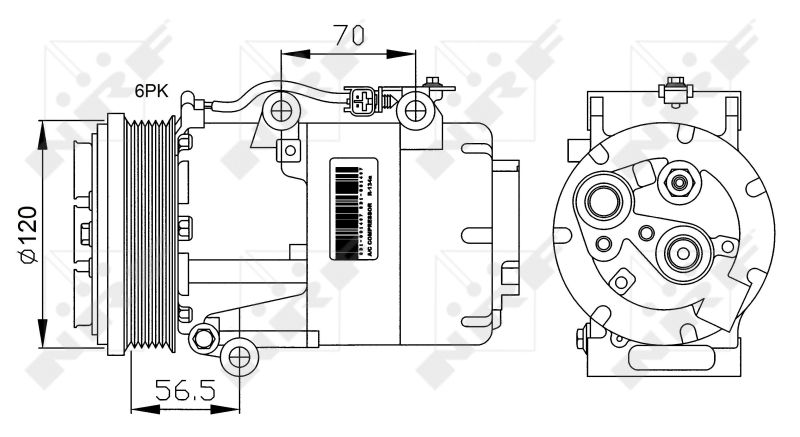 Obrázok Kompresor klimatizácie NRF GENUINE 32250G