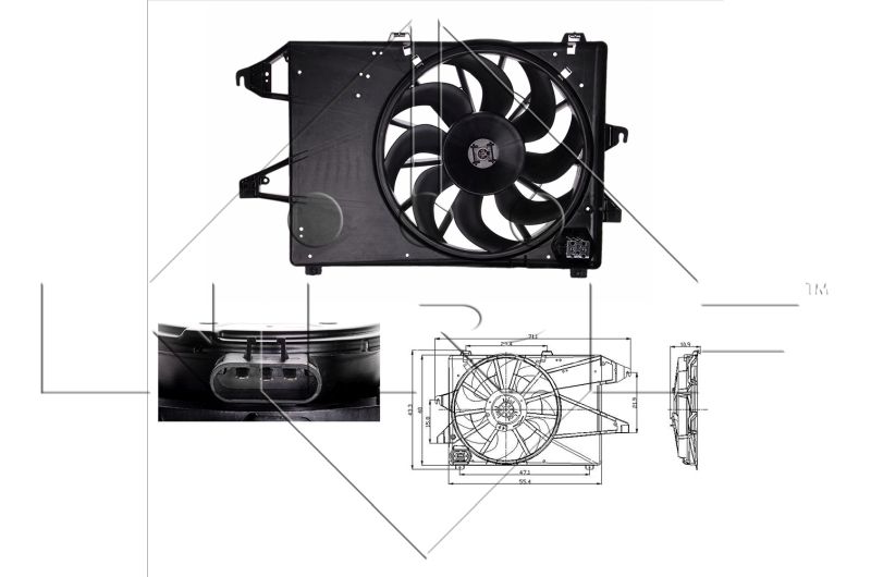 Obrázok Ventilátor chladenia motora NRF  47004