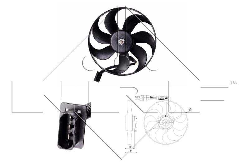 Obrázok Ventilátor chladenia motora NRF  47064
