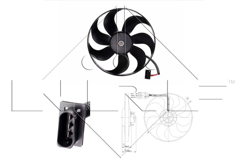 Obrázok Ventilátor chladenia motora NRF  47204