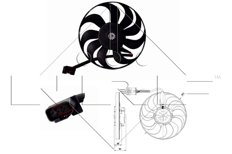 Obrázok Ventilátor chladenia motora NRF  47392