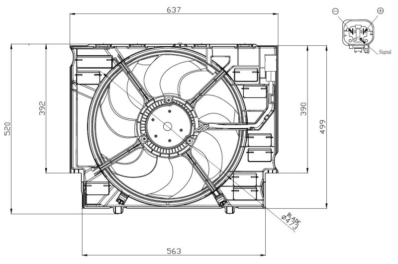Obrázok Ventilátor chladenia motora NRF  47960