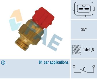 Obrázok Teplotný spínač kontrolky teploty chladenia FAE  35871