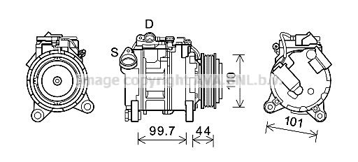 Obrázok Kompresor klimatizácie AVA QUALITY COOLING  BWAK493