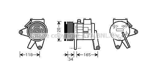 Obrázok Kompresor klimatizácie AVA QUALITY COOLING  CRAK065