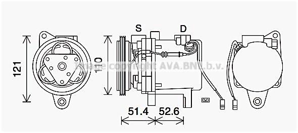 Obrázok Kompresor klimatizácie AVA QUALITY COOLING  MCAK019